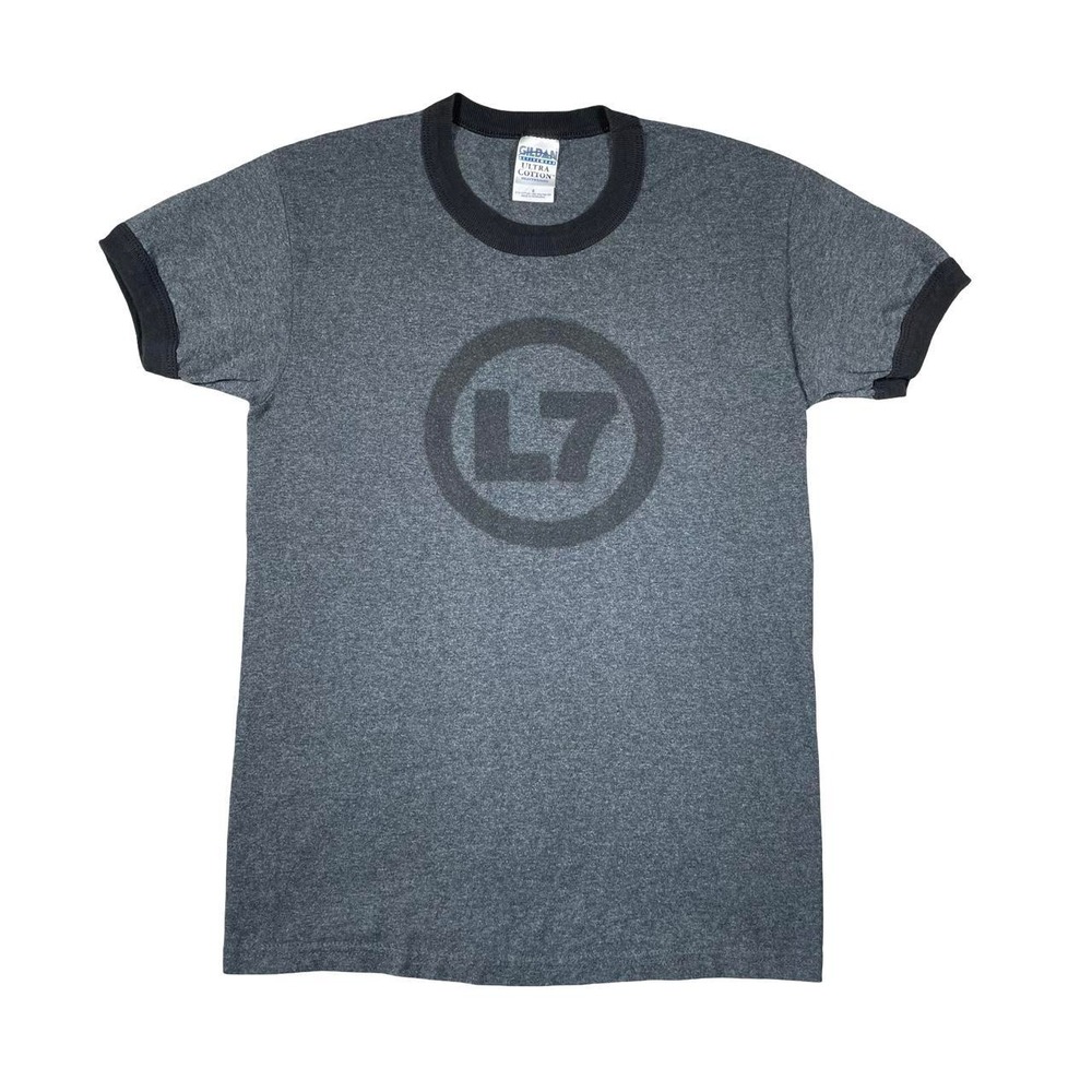 Vintage L7 Band Tee Mens Small grey and black ringer t-shirt punk